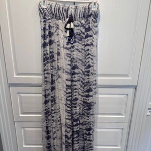 Surf gypsy wide leg beach pants navy tie dye